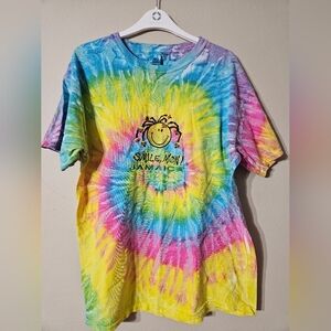 VTG Y2K Smile Mon Jamaica Tiedye Tshirt Large